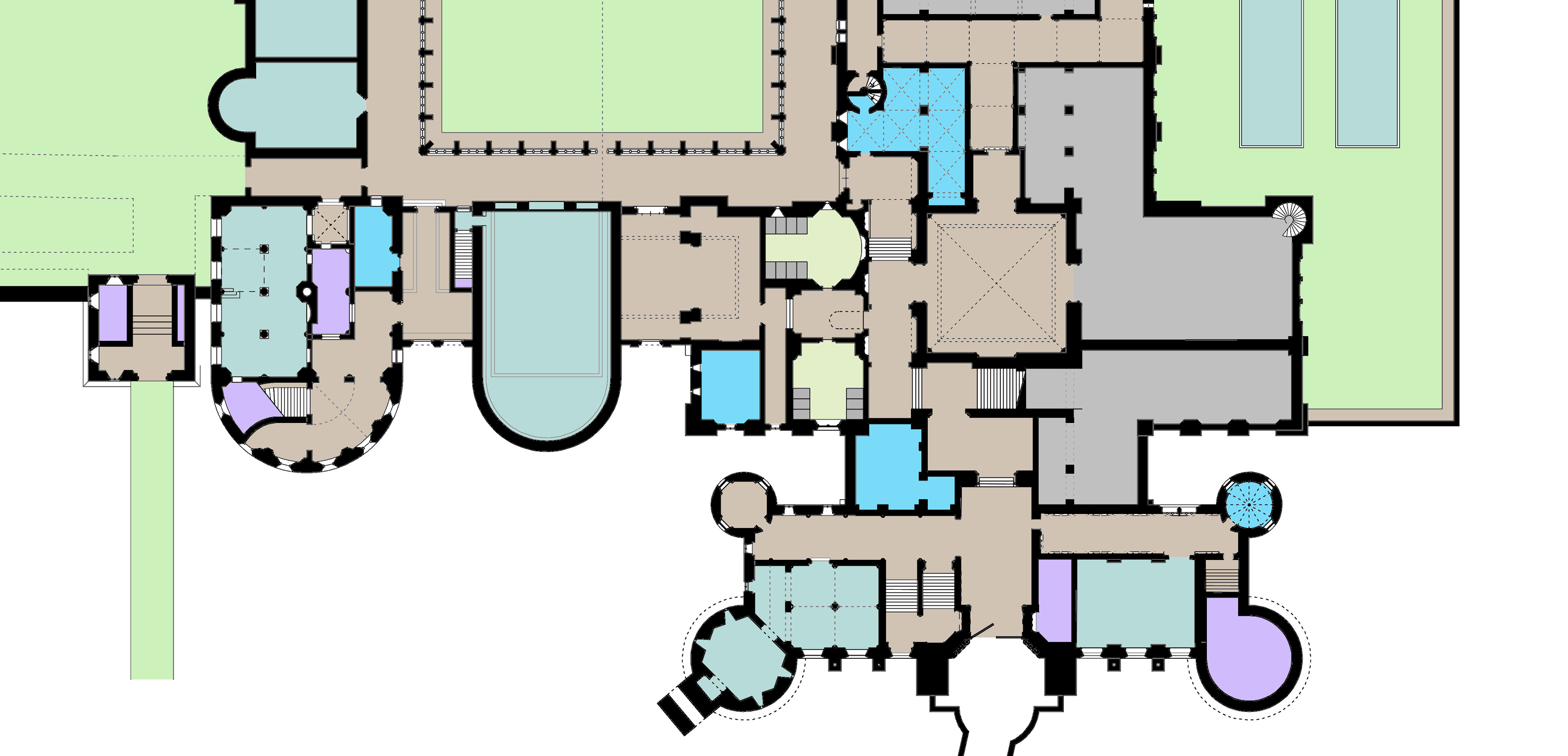 Hogwarts Floor Plan Middle Section (WIP) by