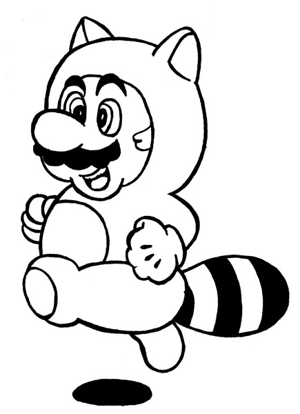 raccoon mario coloring pages - photo #2