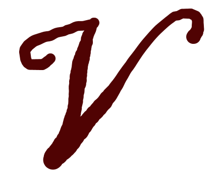 V in cursive