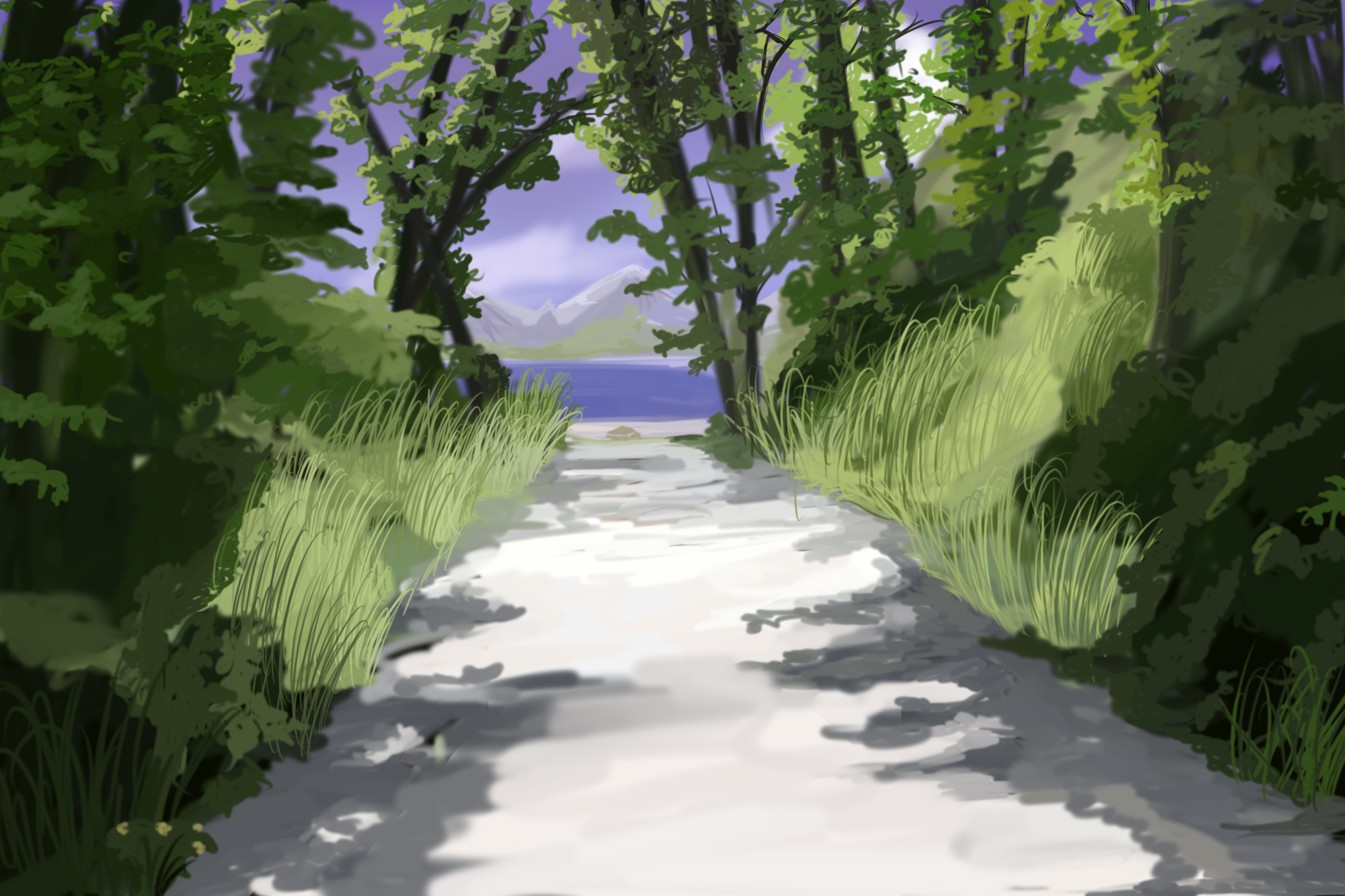 Forest Path Anime Background by wbd on DeviantArt