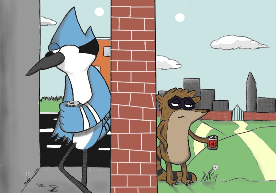 Mordecai And Rigby. Such a Lonely Day-Shade by ThatShadyGuy