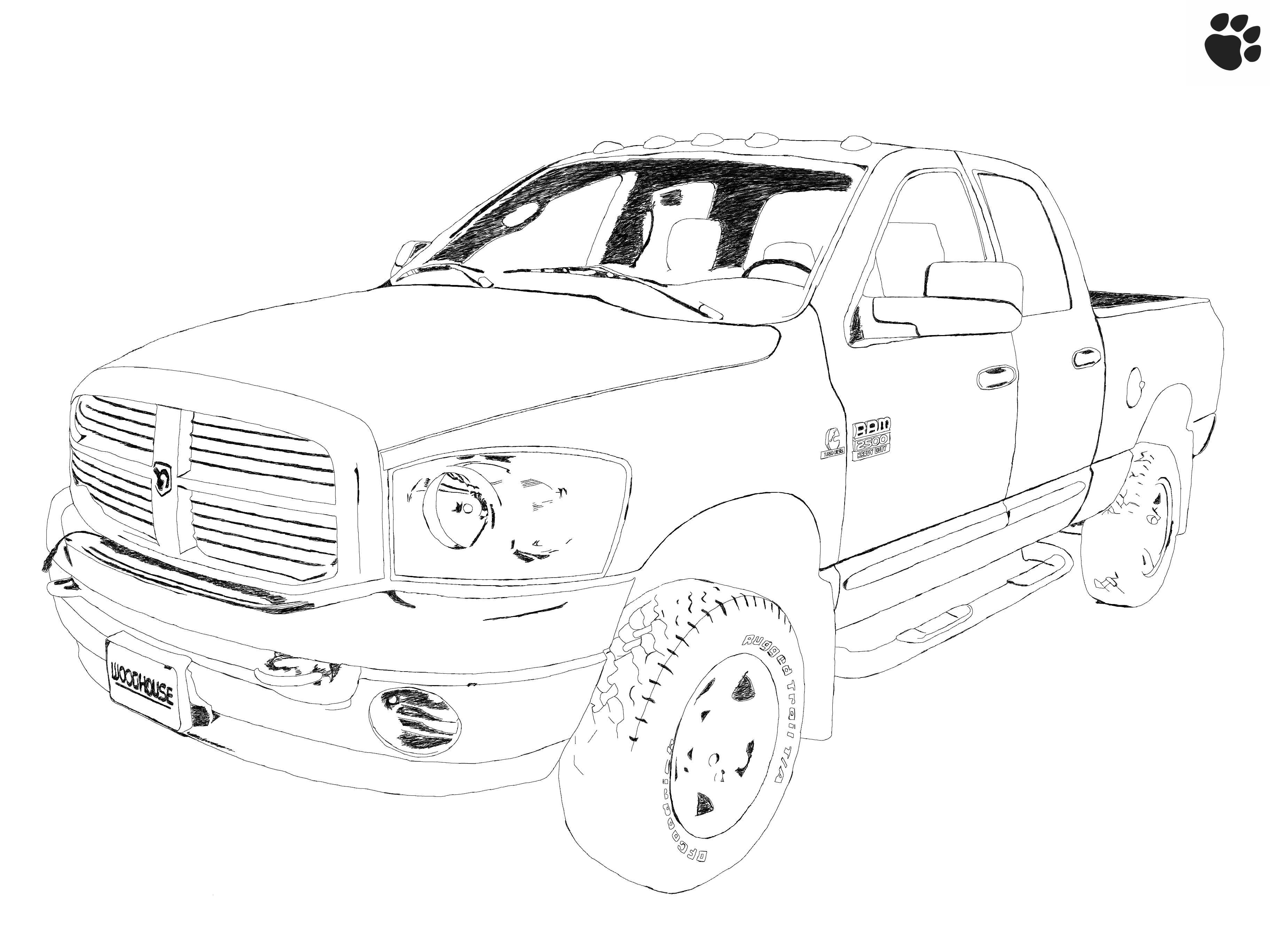 Dodge Ram 2500 (Heavy Duty) Sketch by TehPaws3D on DeviantArt