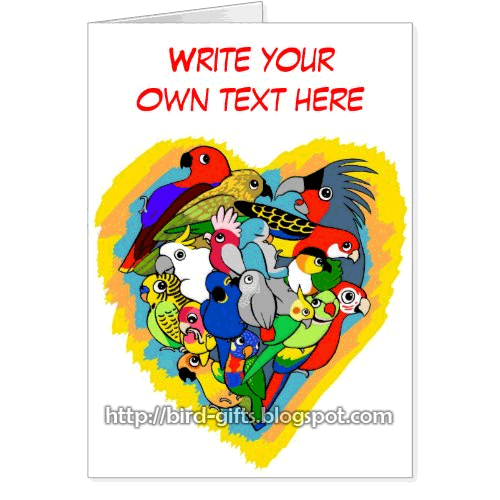 I heart parrots greeting card