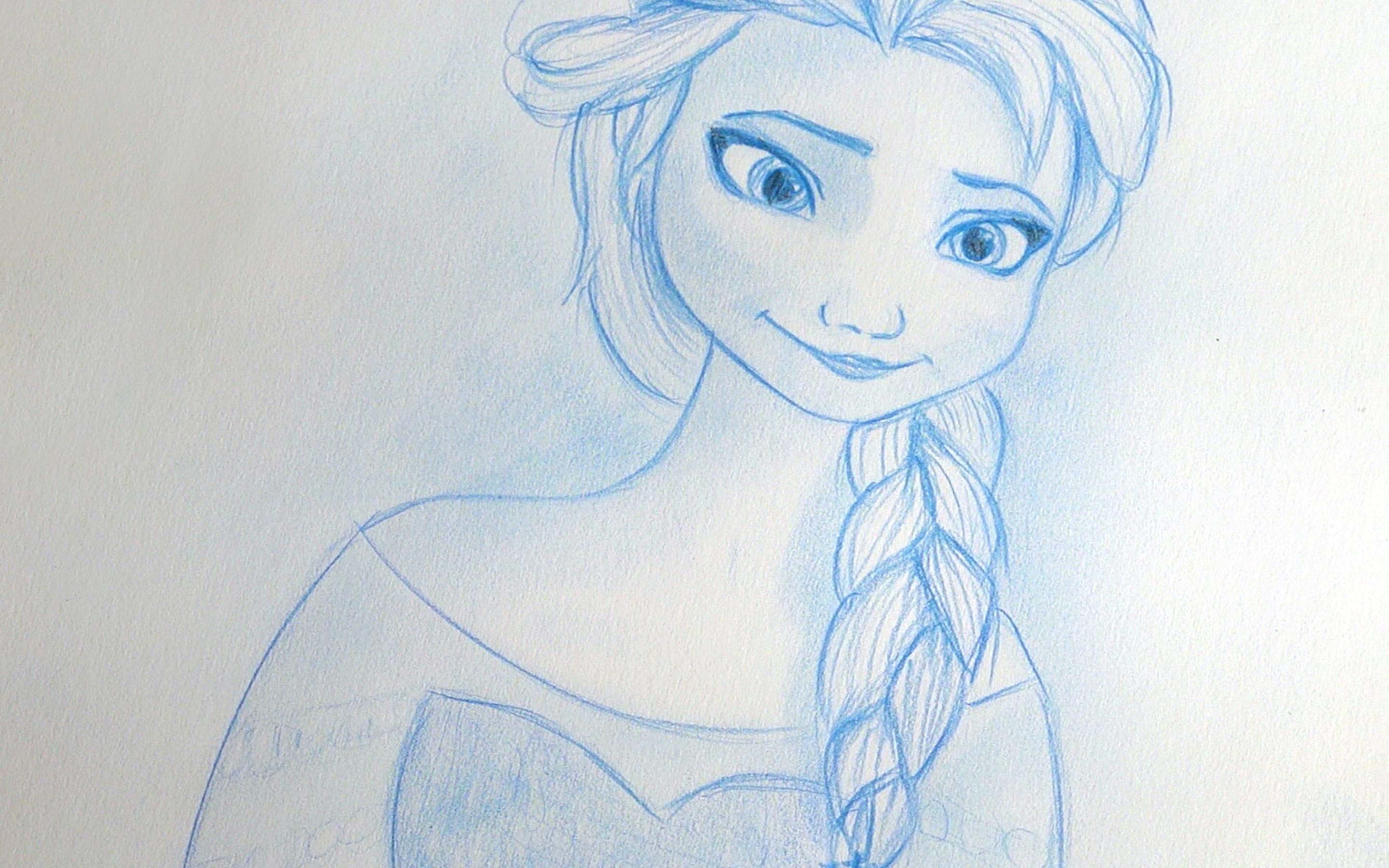 Disney Frozen Elsa Pencil Etsy Drawing Close Up by TheCreativeChameleon