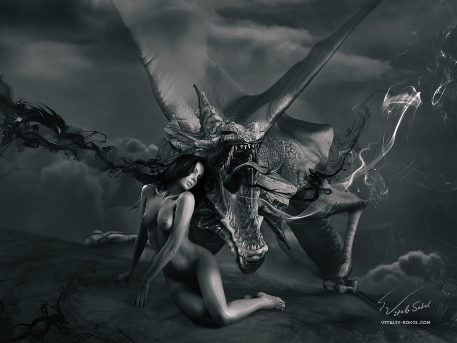 Dragon's Tale. Dark smoke. by Vitaly-Sokol