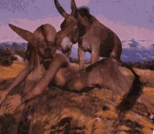 Girl to donkey transformation animated gif by Cyberalbi